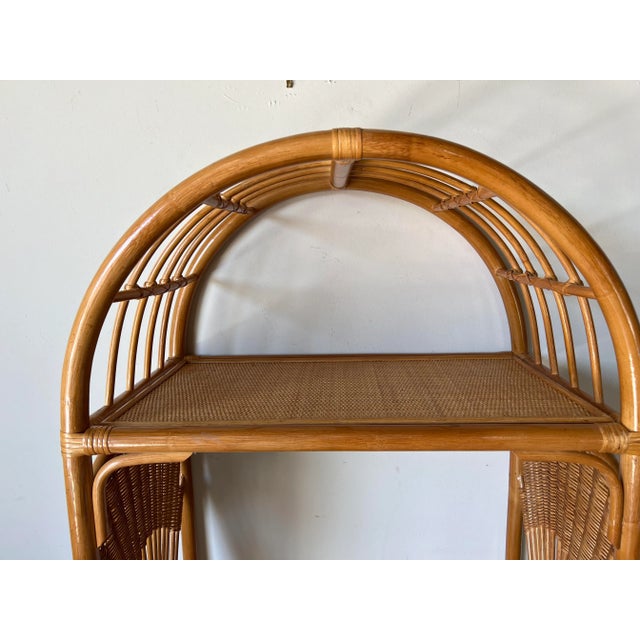 Wood Vintage Rattan and Cane Three- Tier Etagere For Sale - Image 7 of 11