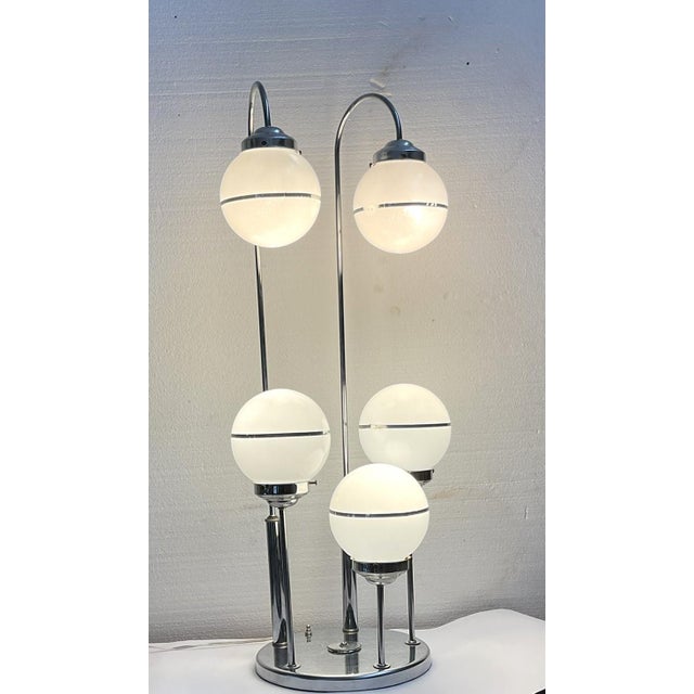 Mid-Century Modern Mid-Century Modern Table Lamp With Globe Shades For Sale - Image 3 of 9