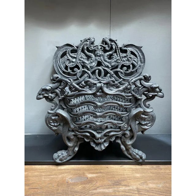 Small French Cast Iron Coal Grate, 1870s For Sale - Image 6 of 12