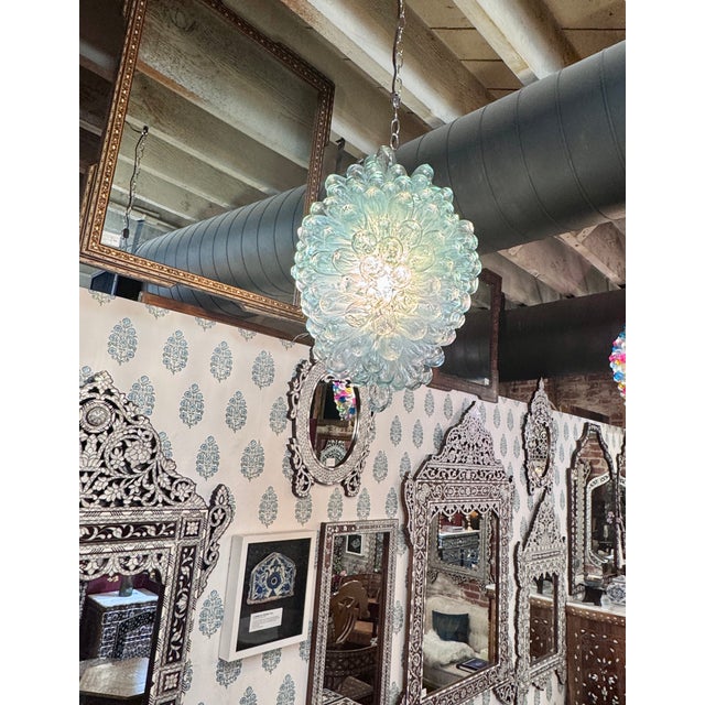 Vintage Clear Pendant of Hand-Blown Glass For Sale - Image 4 of 14