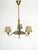 Swedish Brass Chandelier with Original Pleated Silk Shades, 1950 For Sale - Image 9 of 9