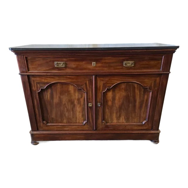 Late 1800s Louis Philippe Mahogany Buffet With Secretary For Sale