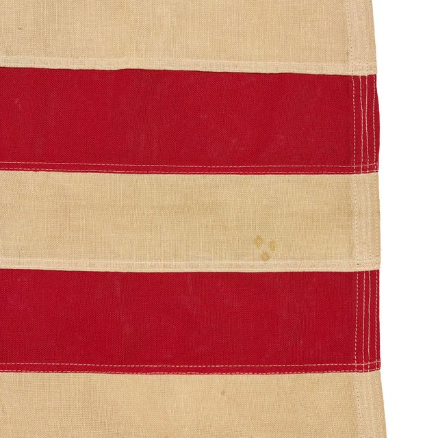 Late 20th Century Vintage Cotton Embroidered Bennington 76 American Flag For Sale - Image 5 of 7