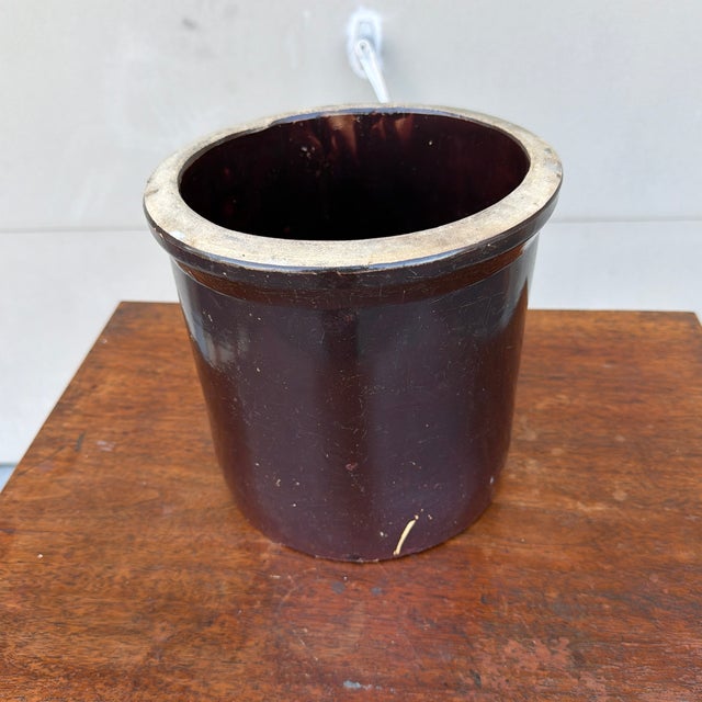 A Antique Albany Glazed Crock, Circa 1900 For Sale - Image 11 of 11