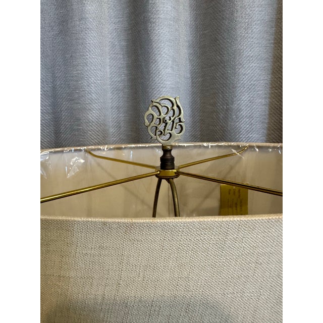 Early 20th Century Early 20th Century Enameled Antique Turkish Brass Lamp For Sale - Image 5 of 10