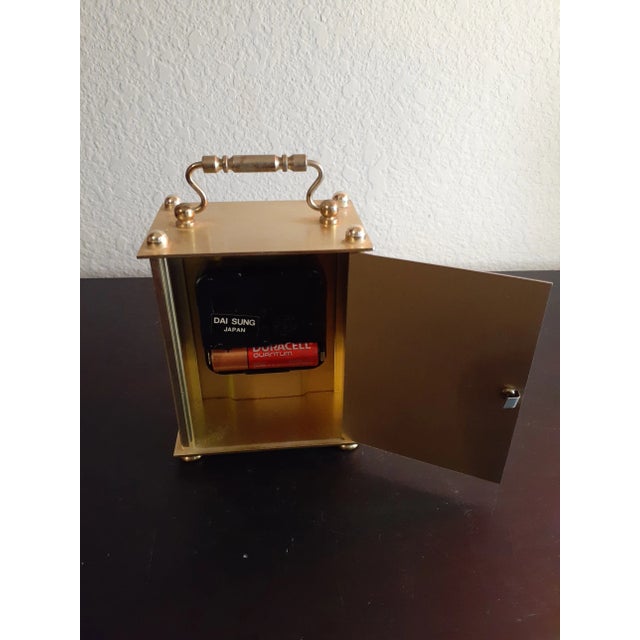 Contemporary 1970s Heirloom Brass Mantle or Desk Quartz Clock For Sale - Image 3 of 6