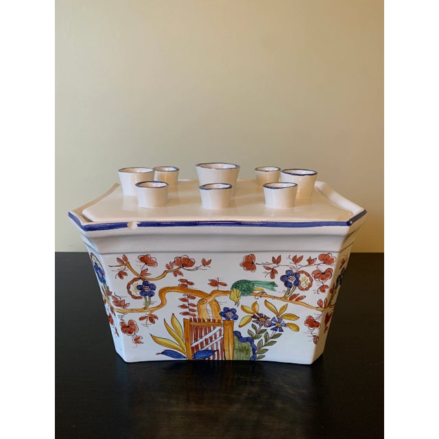 Mid-Century Italian Hand-Painted Chinoiserie Tulipiere Vase For Sale - Image 11 of 13
