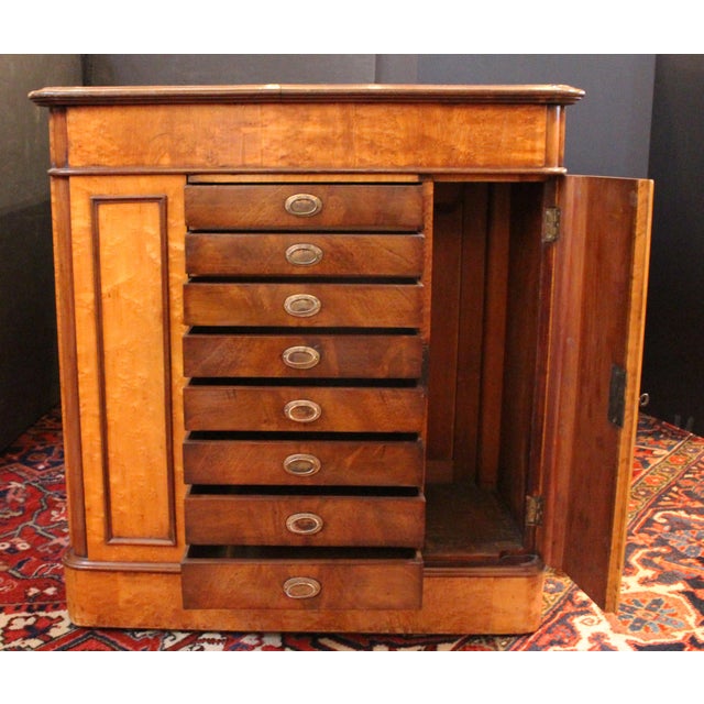 Mid 19th Century Circa 1860 English Double Pedestal Collector's Chest Desk For Sale - Image 5 of 9