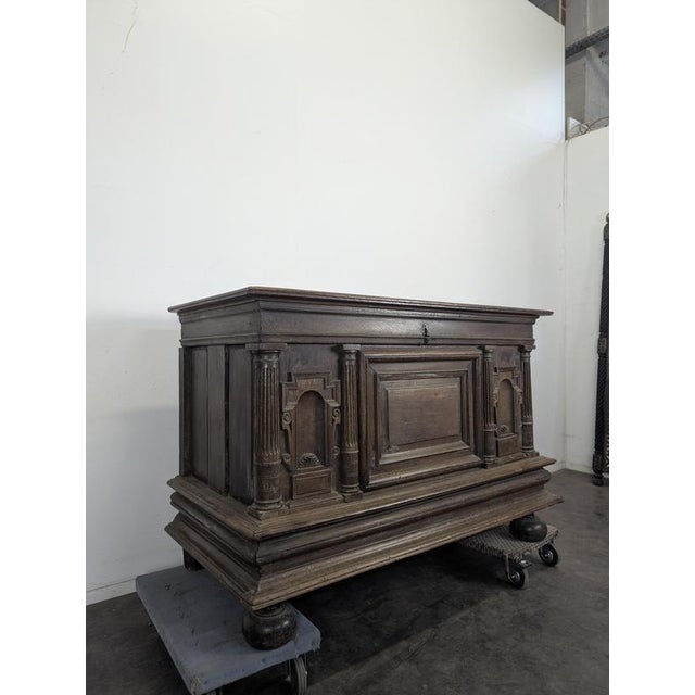 Renaissance Oak Chest with Fluted Columns For Sale - Image 3 of 9