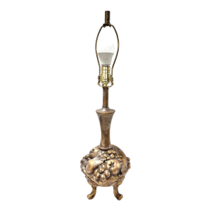 1980s Cast Metal Gold Fruit Motif Table Lamp – Hollywood Regency Style