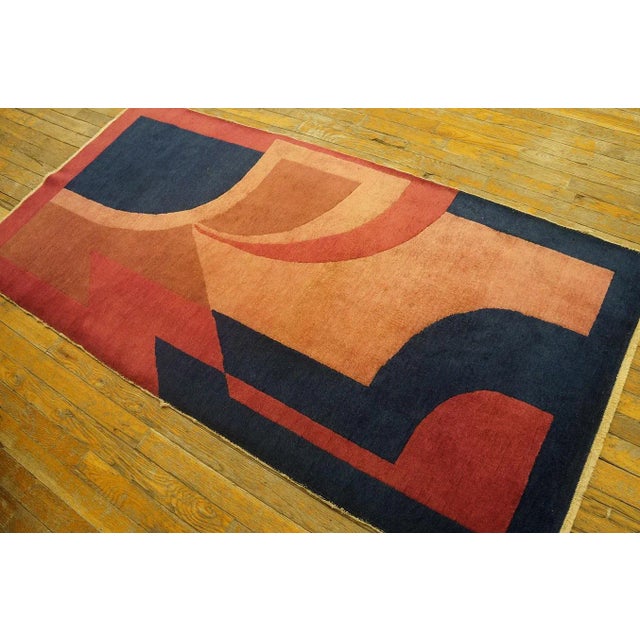 1920s Chinese Art Deco Carpet with Modernist Design (2'10'' x 5'9'' - 86 x 175) Antique Chinese – Art Deco Small Scatter...