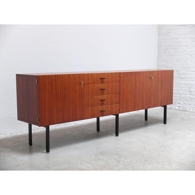 Modernist Belgian Sideboard in Metal & Teak by Roger De Winter for E.M.Y., 1960s For Sale - Image 5 of 17