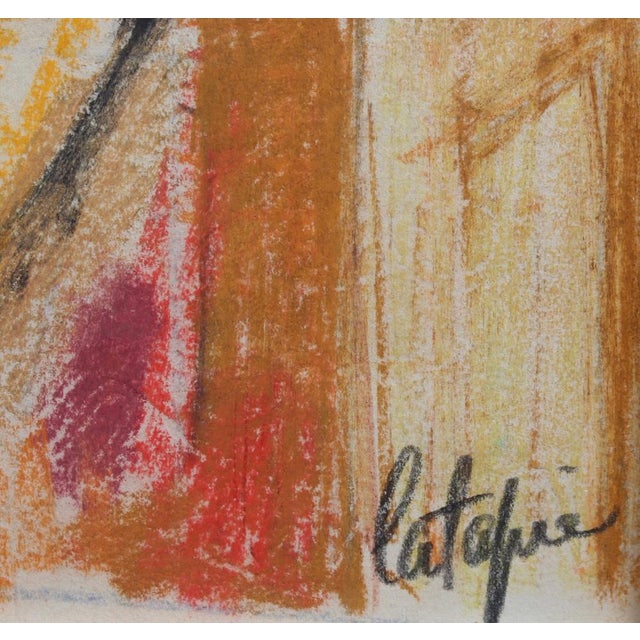 Louis Latapie, Bouquet of Flowers with Vanitas, 1930s, Wax Crayon on Paper, Framed For Sale - Image 17 of 18