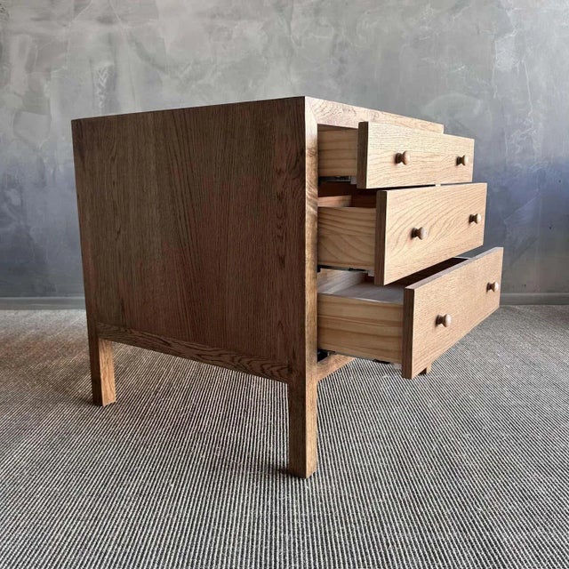 The Harper 3 drawer nightstand in white oak is the perfect choice for those looking to add a contemporary flair to their...