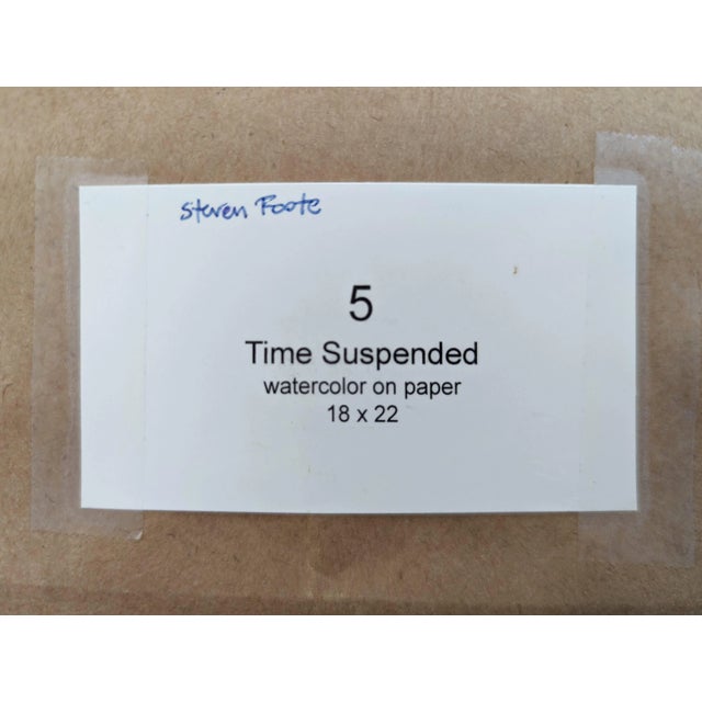 2000 - 2009 Steve Foote Landscape Watercolor on Paper With a Traditional Gold Foil Painting Frame and Matte For Sale - Image 5 of 5