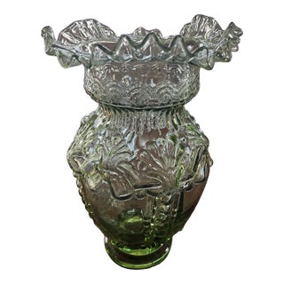 Extra-Large 1990s Green Glass Vase For Sale