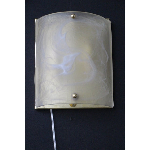 Shield-Shaped Alabaster Murano Glass Wall Lights, 1990s, Set of 2 For Sale - Image 12 of 13