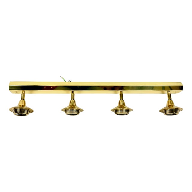 Mid-Century Modern Italian Brass Adjustable Spotlight Ceiling Lamp from J.J. Ghidini, 1970s For Sale