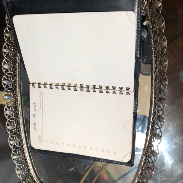 Vintage Hermes Calf Skin Notebook/Agenda Holder in Black For Sale In San Diego - Image 6 of 9