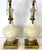 Antique Art Deco/ Hollywood Regency Style Alabaster Table Lamps With Bronze Figureheads- A Pair For Sale - Image 9 of 18