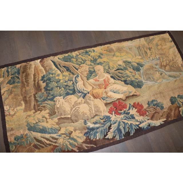 Late 18th Century Late 18th Century French sheep Shepherd Tapestry rug no. 10938 For Sale - Image 5 of 8
