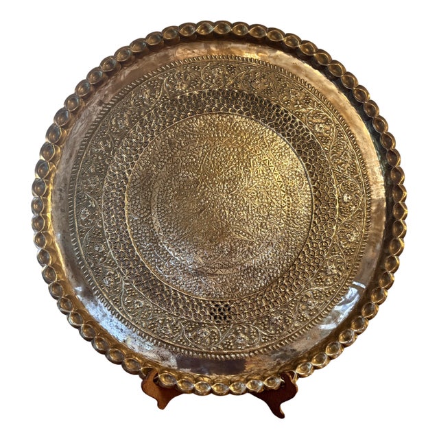 Large Antique Mixed Metal Tray, 1860 For Sale