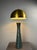 Mid-Century Modern Mosaic and Brass Table Lamp with Gold Mushroom Metal Dome Shade, 1960s For Sale - Image 15 of 18