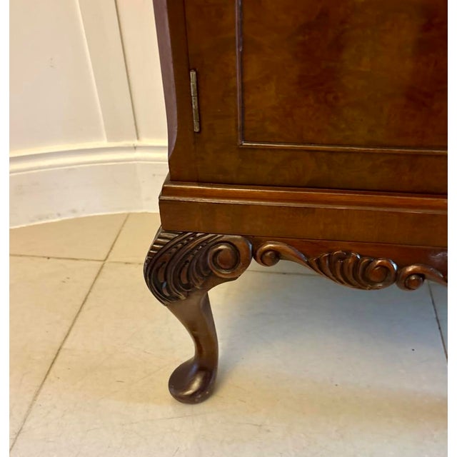 Vintage Burr Walnut Cocktail Drinks Cabinet, 1920 For Sale - Image 16 of 17
