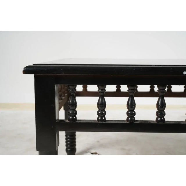 English Mid 20th Century Ebonized Turned Wood Coffee Table For Sale - Image 3 of 11