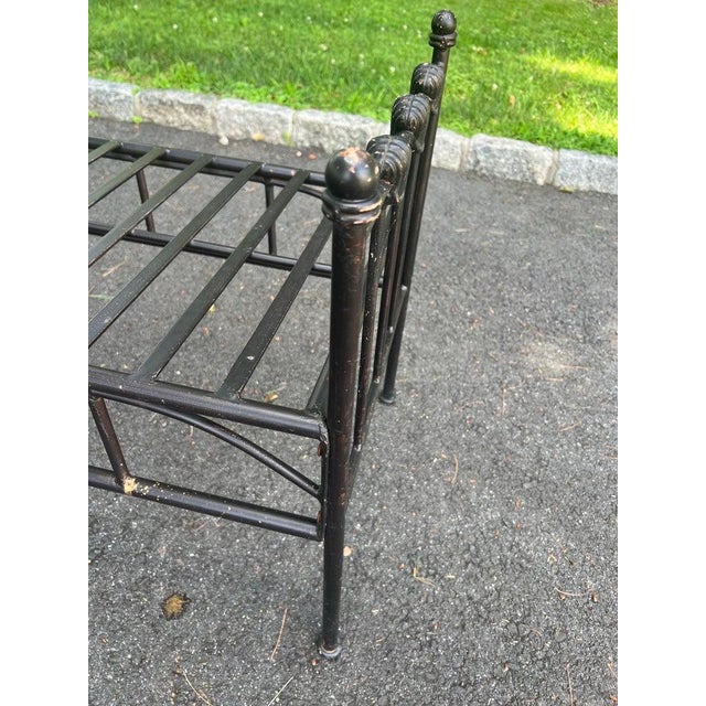 Black Wrought Iron Bench For Sale - Image 17 of 18