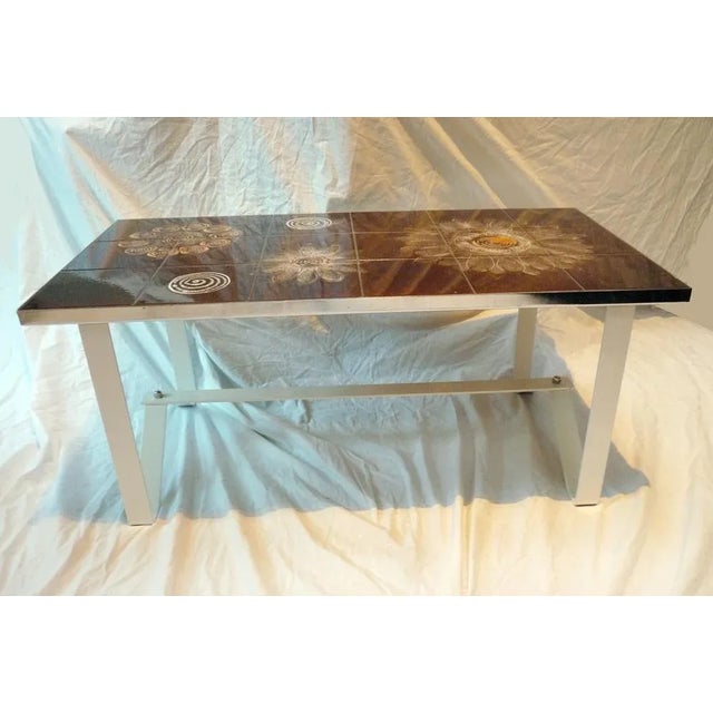 1960s Brown Ceramic Coffee Table For Sale - Image 5 of 5