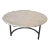 Contemporary Travertine Round Patio Coffee Table For Sale