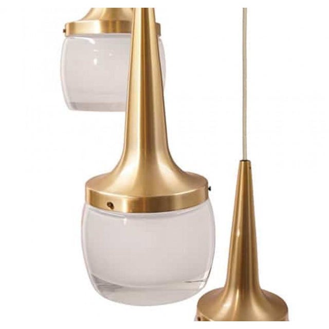 Brass and Glass Cascade Fixtures from Staff, 1960s, Set of 2 For Sale - Image 4 of 6