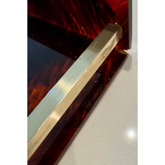 Large Christian Dior Lucite & Brass Serving Tray For Sale - Image 10 of 10