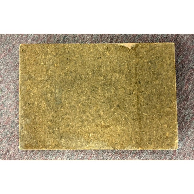 Mid 20th Century Mid Century Lidded Wood Box - Stylized Landscape Scene and a Little House For Sale - Image 5 of 6