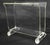 20th C. Mid-Century Modern Bent Lucite & Chrome Paper Basket & Letter Holder For Sale - Image 11 of 12