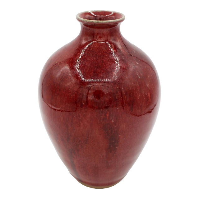 Pottery Sang De Boeuf Glaze Vase by Travis Owen in 2013 For Sale