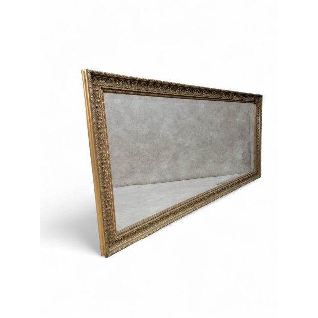 French Antique French Carved & Gilded Frame Full Length Floor/Wall Beveled Mirror For Sale - Image 3 of 10