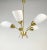 Brass and White Glass Chandelier, 1980s For Sale - Image 3 of 8
