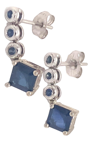 Natural Sapphire Dangle Earrings 14k Gold 1.32 TCW Certified