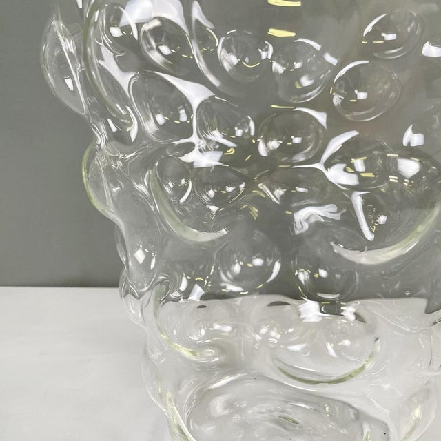 Modern Italian Glass Vase with Glass Bubble by Roberto Faccioli, 1990s For Sale - Image 6 of 8
