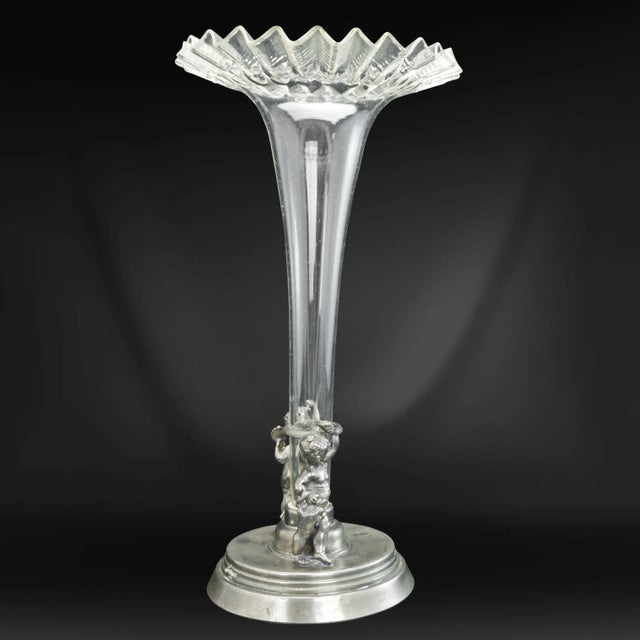 Vintage Viners Sheffield Pewter Epergne With Children For Sale - Image 4 of 11