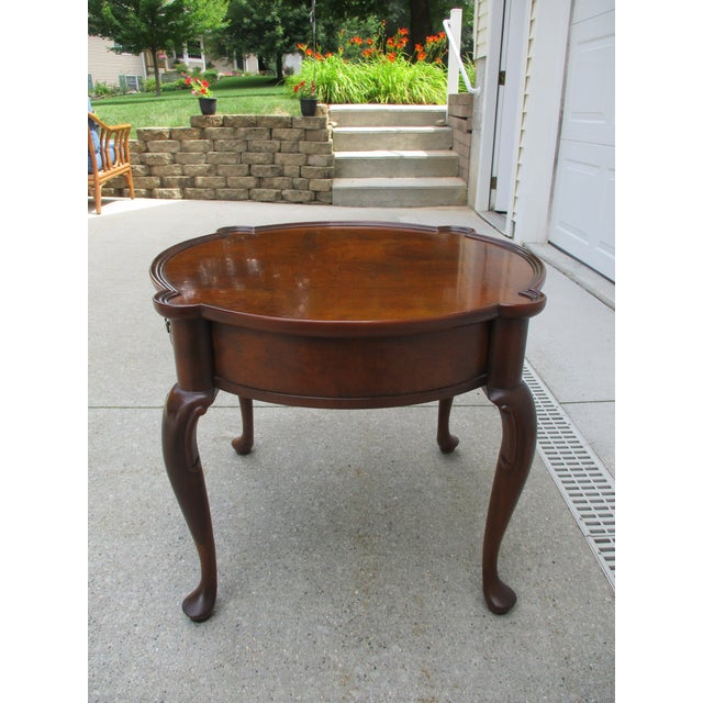 Burl Walnut Queen Anne Round Side Table Chairish