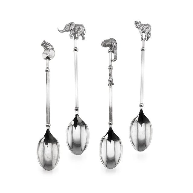 Silver Novelty Animal Coffee Spoons from Patrick Mavros, 2000s, Set of 4 For Sale - Image 16 of 16