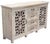 This Country Cottage Buffet Cabinet features floral carving, two doors, and four center drawers in a whitewashed mango...