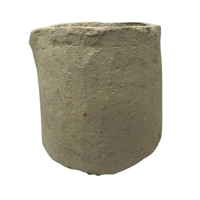 This beautiful, yet simple vintage Indian vintage vessel looks like it is made of clay, but in fact it's made of paper...