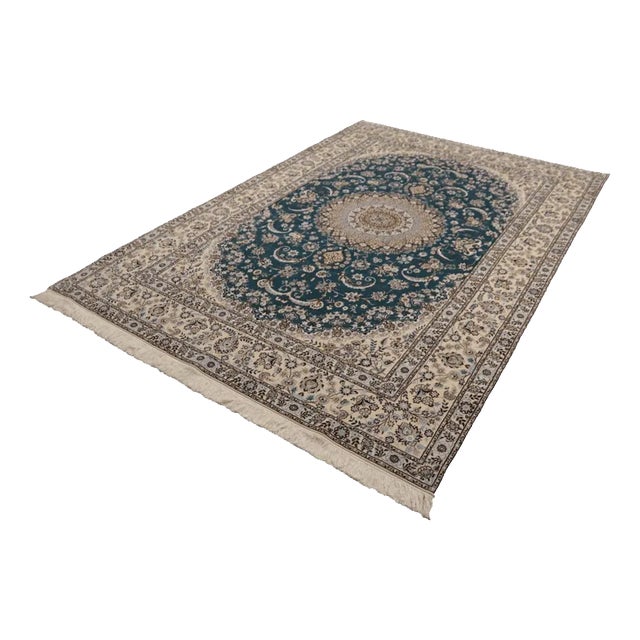 Middle Eastern Hand-Knotted Rug in Silk For Sale