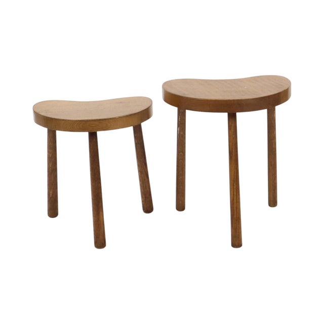 Vintage Wooden Kidney-Shaped Nesting Tables Wood, 1960s, Set of 2 For Sale - Image 9 of 17