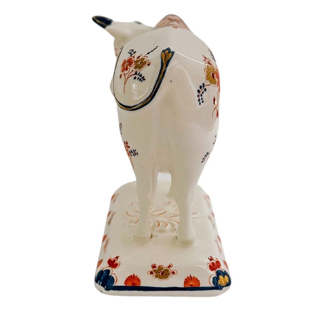 1970 Royal Delft Polychrome Cow Figurine For Sale - Image 9 of 10
