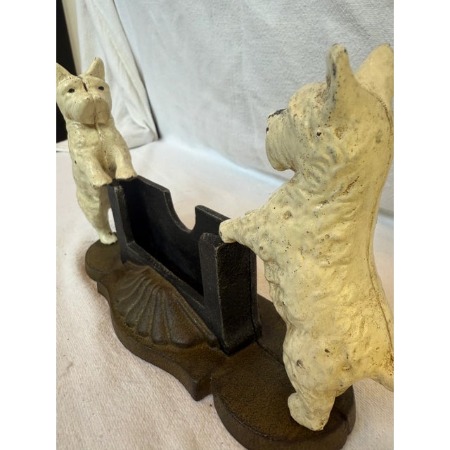 1990s White Cast Iron Scotty Dog Business Card Holder For Sale In Los Angeles - Image 6 of 11
